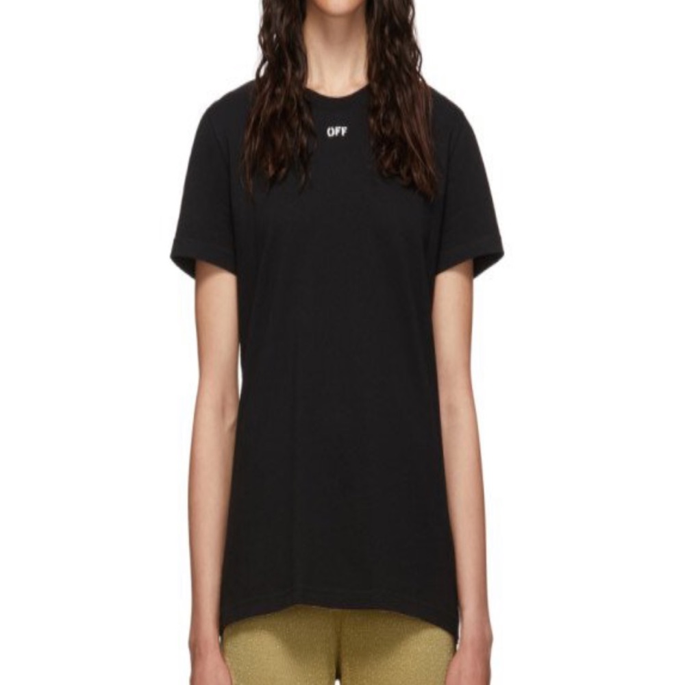 Off White Black Flower T-Shirt